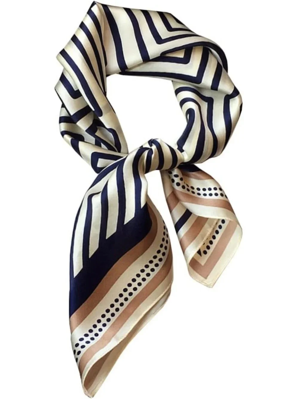 100% Pure Mulberry Silk Square Scarf for Hair - 27'' Neckerchief for Women & Men